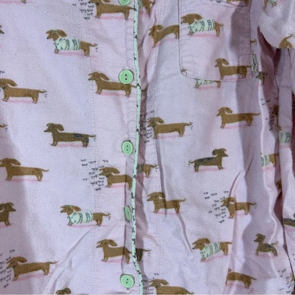 Munki Munki Pink Dachshund Flannel Pajamas Weiner Dog Doxie Size M - Picture 4 of 12